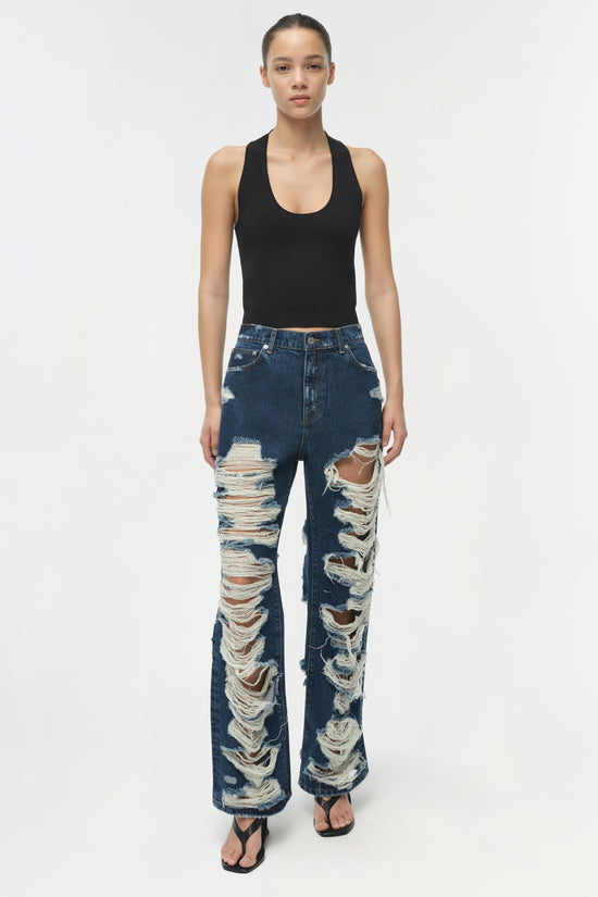 Erie High Waist Distressed Denim Pant