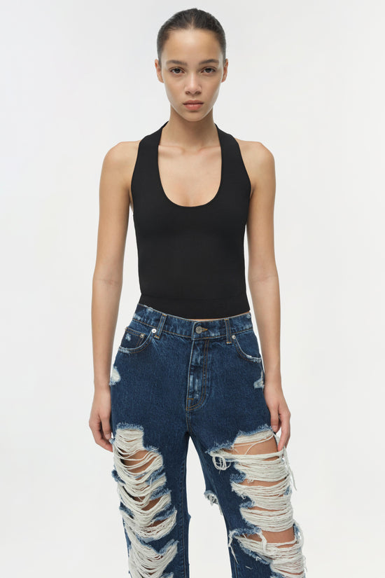 Erie High Waist Distressed Denim Pant