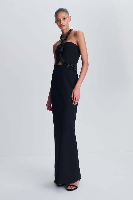 Zoriel Embellished Halter Gown