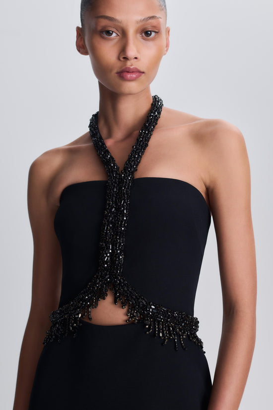 Zoriel Embellished Halter Gown