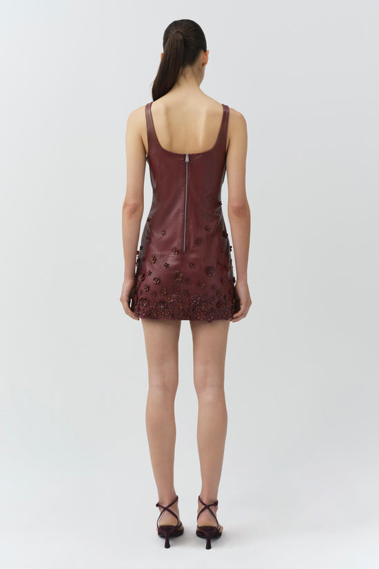 SIMKHAI Women's Talen Floral Leather Mini Dress - Red - Size 6