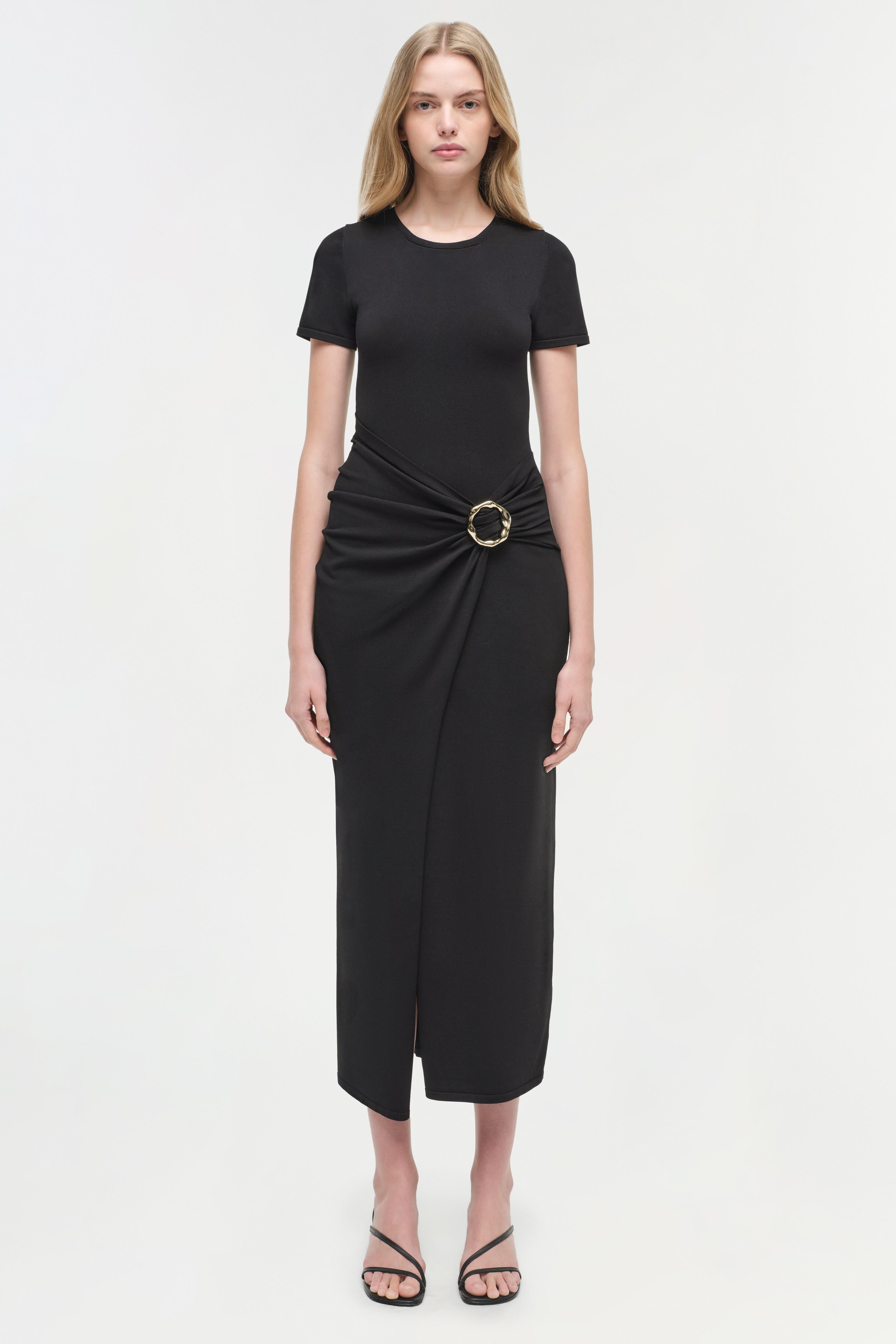 knit midi dress black Soren Knit Midi Dress – SIMKHAI