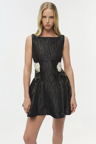 Calilly Floral Jacquard Mini Dress