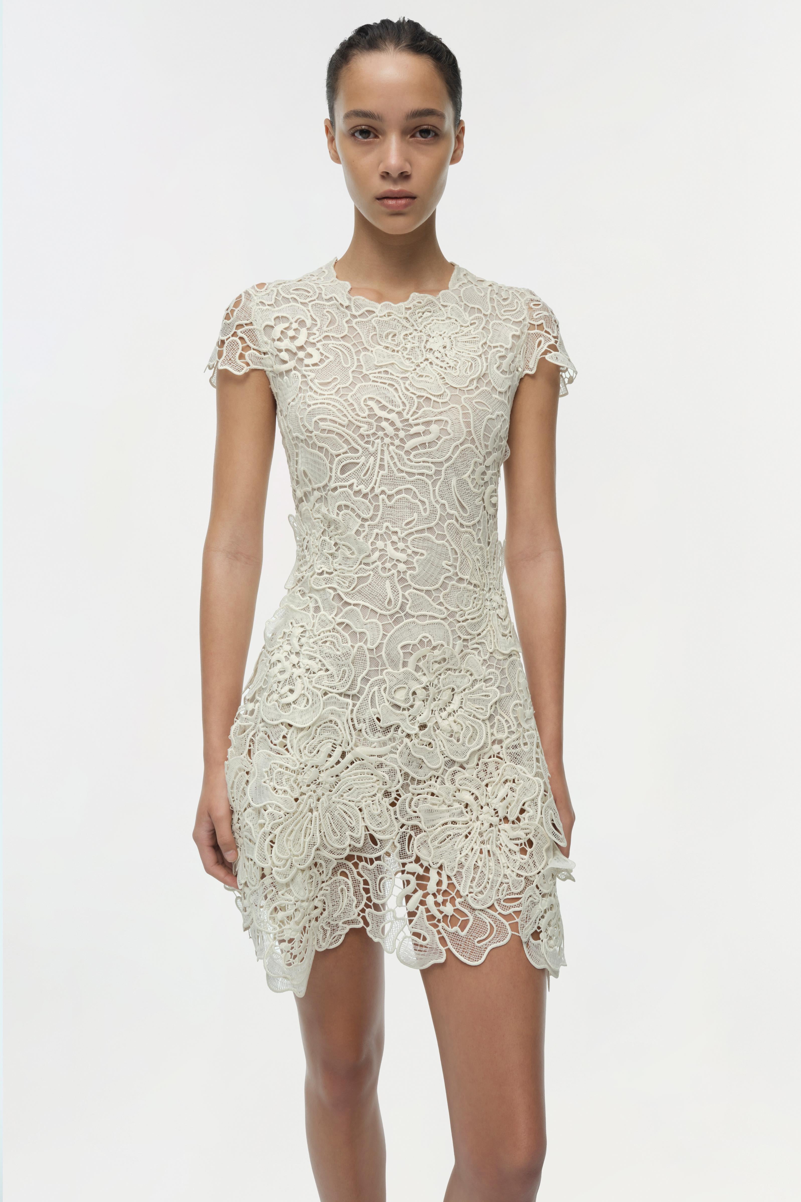 SIMKHAI Women's Novelle Lace Mini Dress - White - Size XS SIMKHAI Women's Novelle Lace Mini Dress - White - Size XS