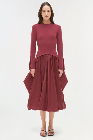 Kenlie Taffeta Knit Midi Dress