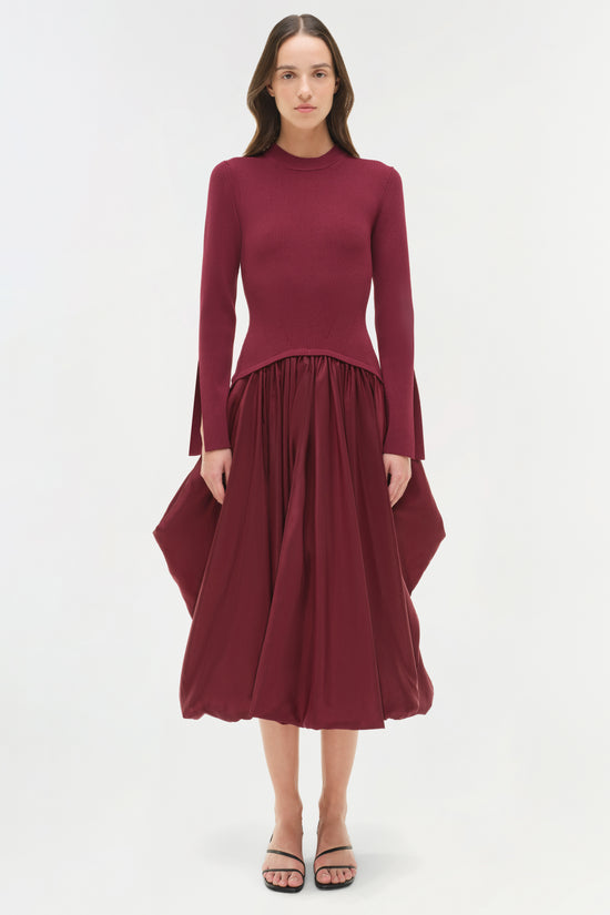 Kenlie Taffeta Knit Midi Dress