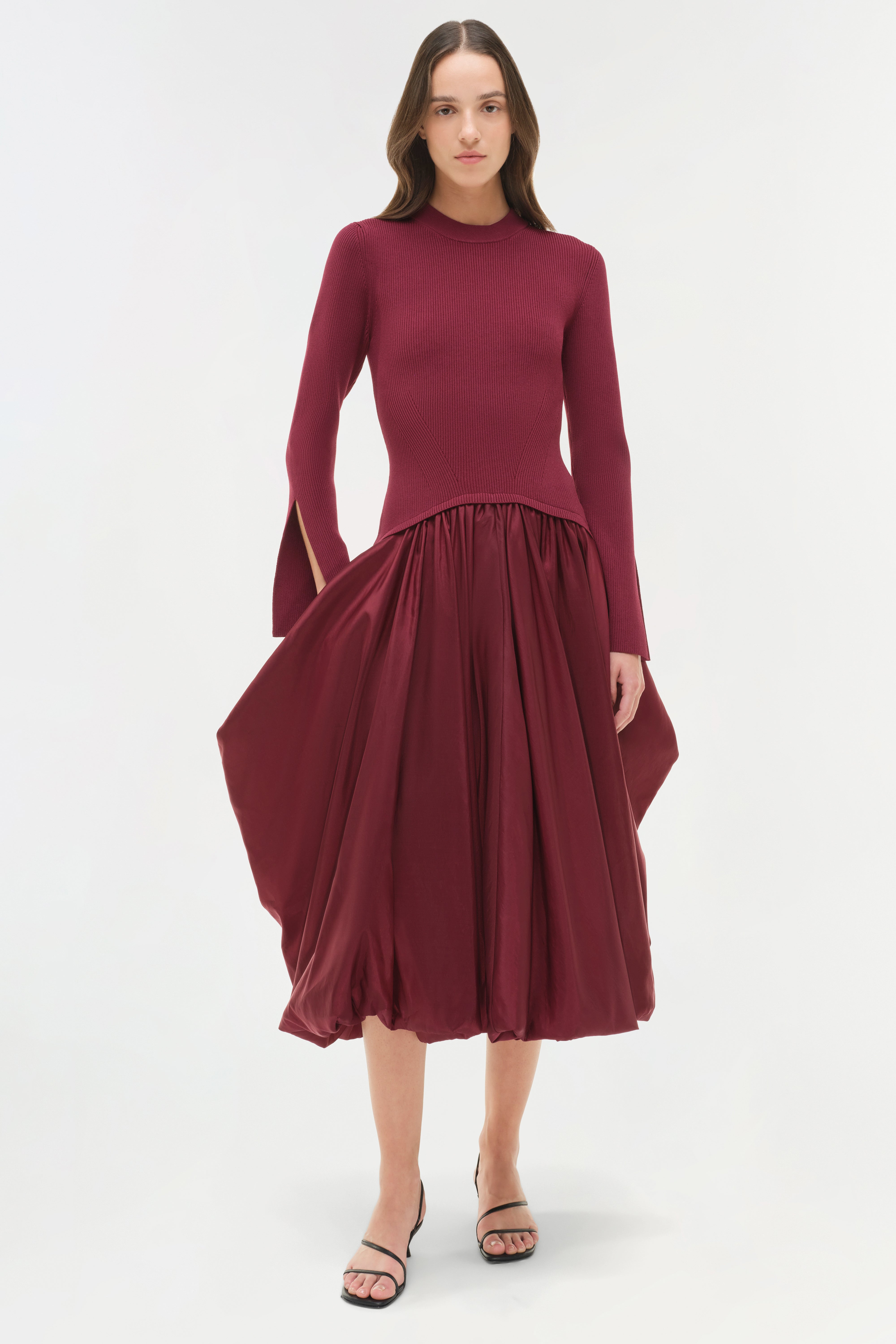 Kenlie Taffeta Knit Midi Dress SIMKHAI Kenlie Taffeta Knit Midi Dress SIMKHAI