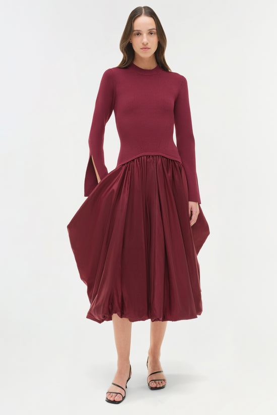 Kenlie Taffeta Knit Midi Dress