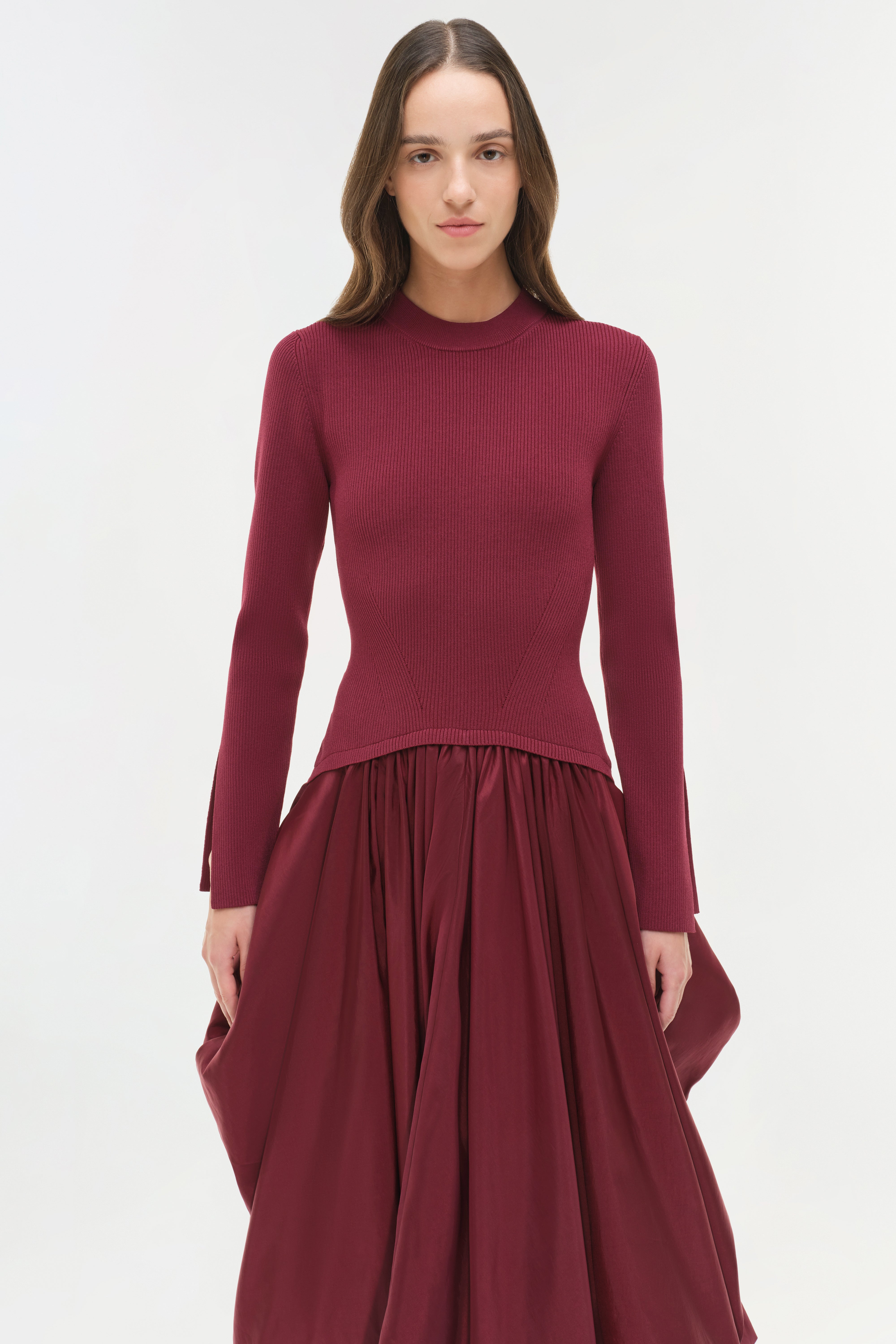Kenlie Taffeta Knit Midi Dress SIMKHAI Kenlie Taffeta Knit Midi Dress SIMKHAI