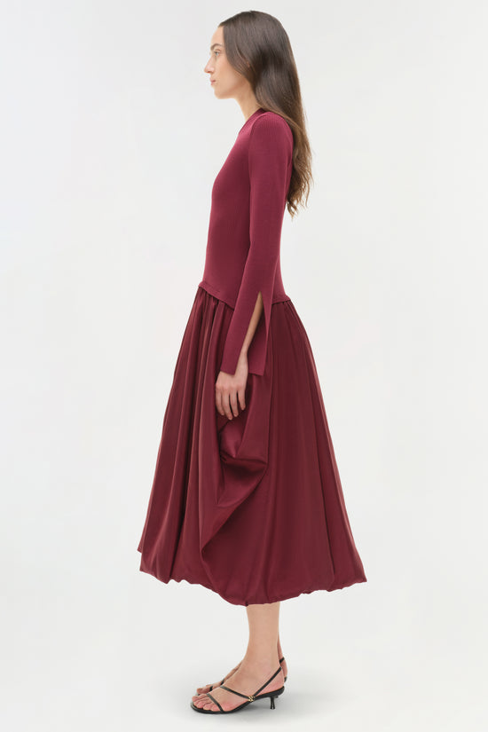 Kenlie Taffeta Knit Midi Dress