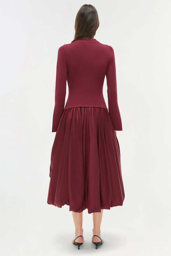 Kenlie Taffeta Knit Midi Dress