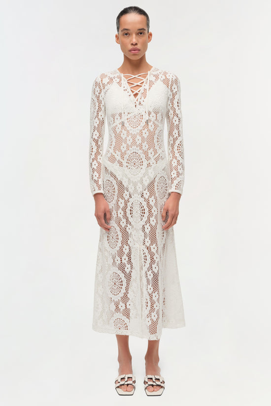 Hawthorne Lace Up Midi Dress