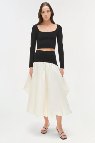 Corinn Taffeta Knit Midi Skirt