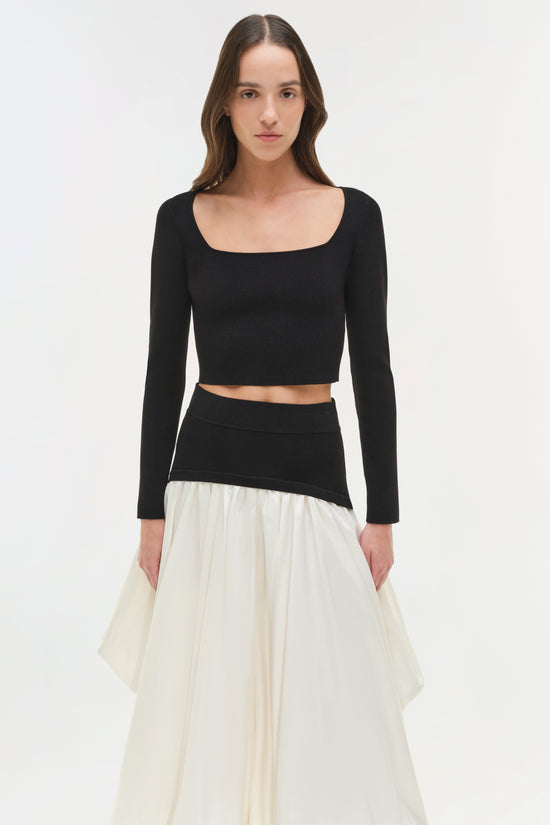 Corinn Taffeta Knit Midi Skirt