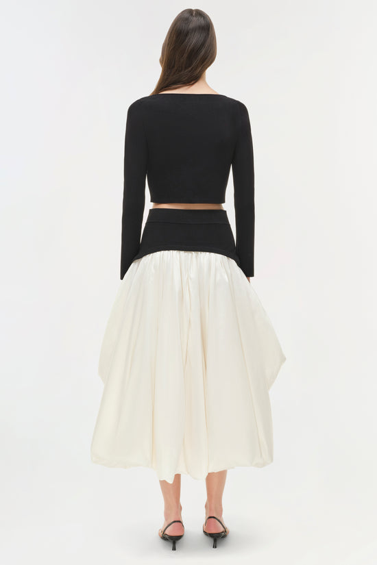 Corinn Taffeta Knit Midi Skirt
