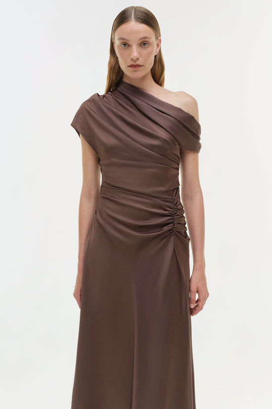Joanna Satin Midi Dress