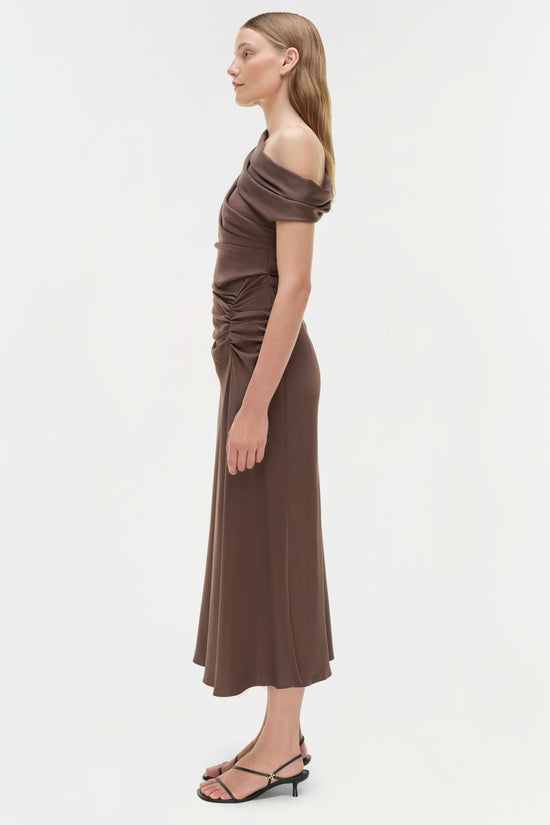 Joanna Satin Midi Dress