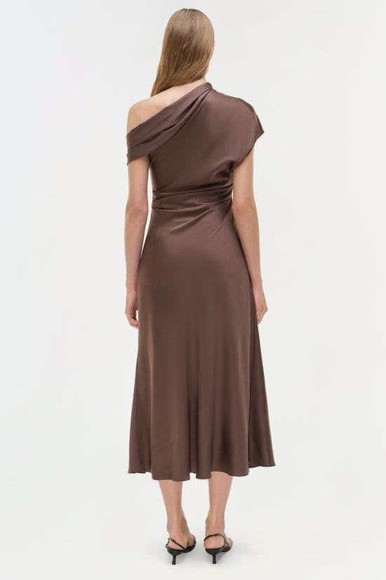 Joanna Satin Midi Dress