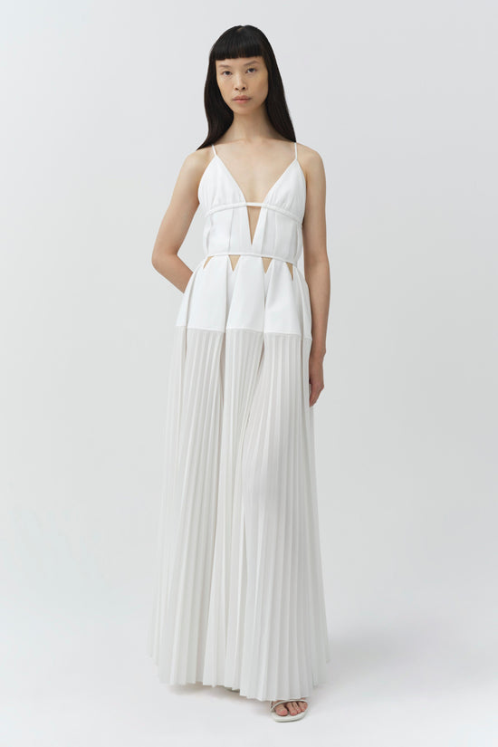 SIMKHAI Women's Selene Pleated Cotton Gown - White