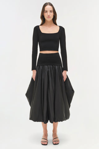 Corinn Taffeta Knit Midi Skirt