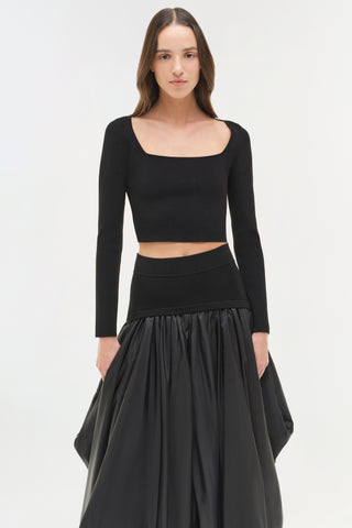 Corinn Taffeta Knit Midi Skirt