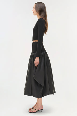 Corinn Taffeta Knit Midi Skirt