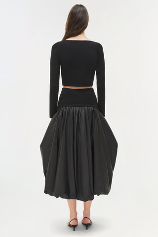 Corinn Taffeta Knit Midi Skirt
