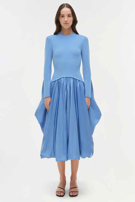 Kenlie Taffeta Knit Midi Dress