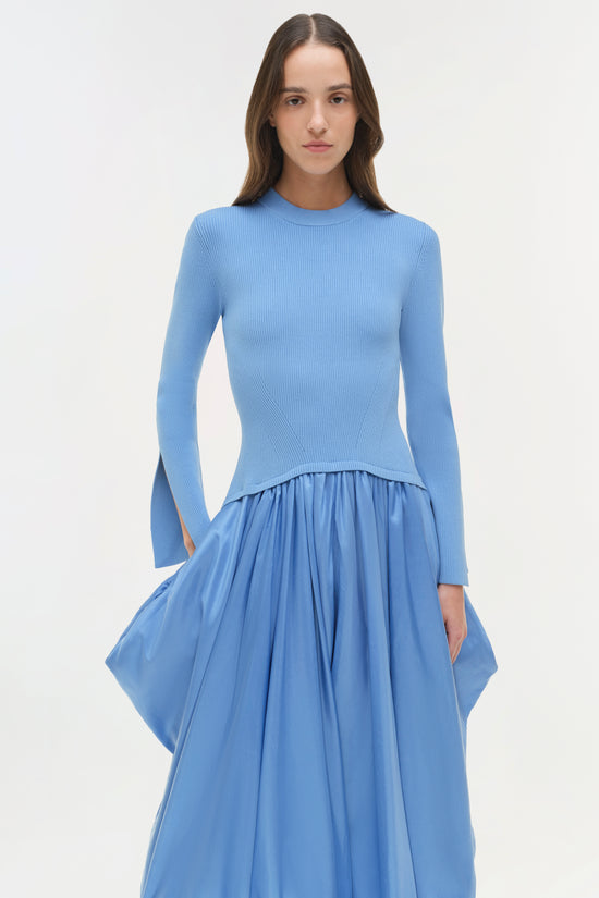 Kenlie Taffeta Knit Midi Dress