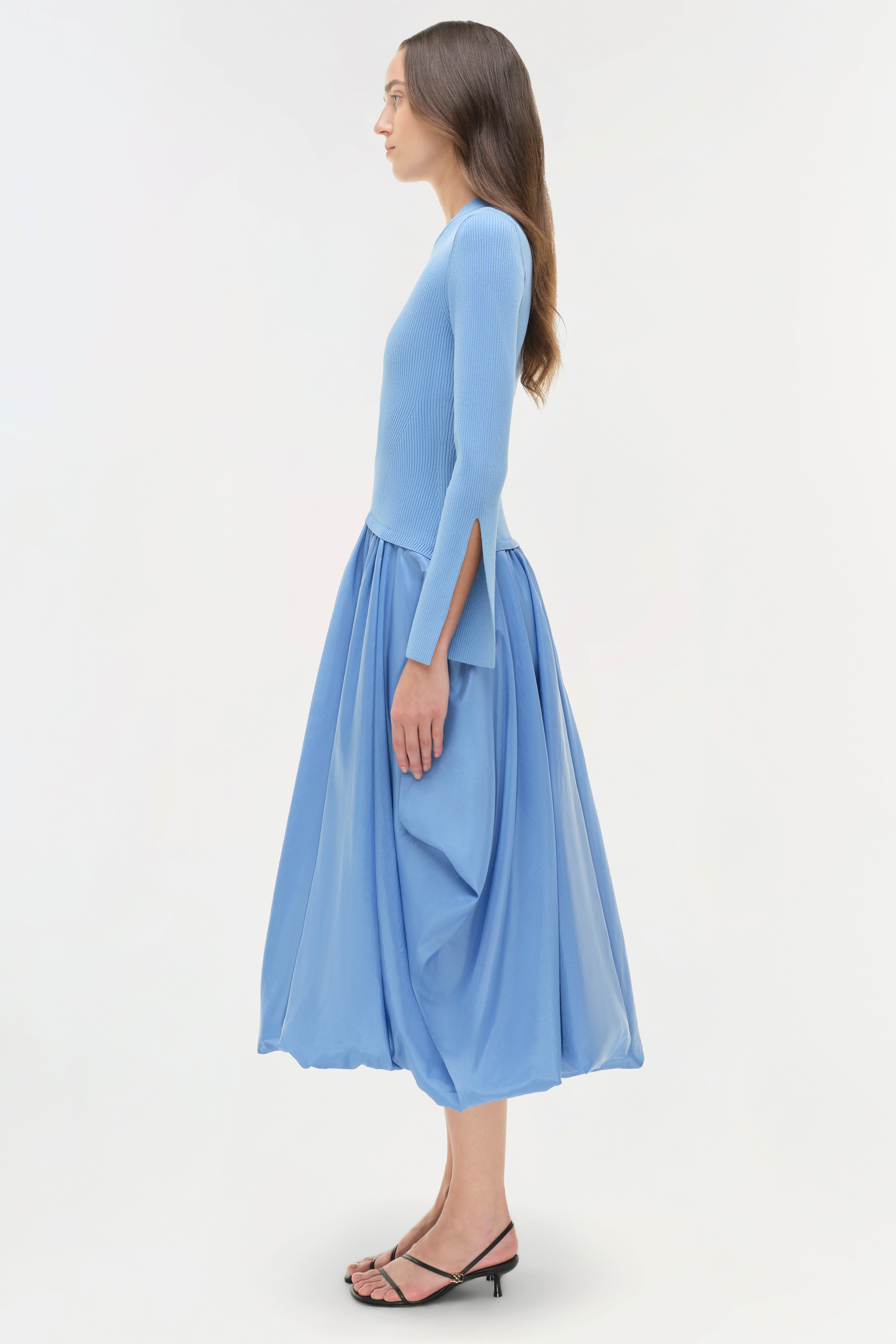 Kenlie Taffeta Knit Midi Dress – SIMKHAI Kenlie Taffeta Knit Midi Dress – SIMKHAI
