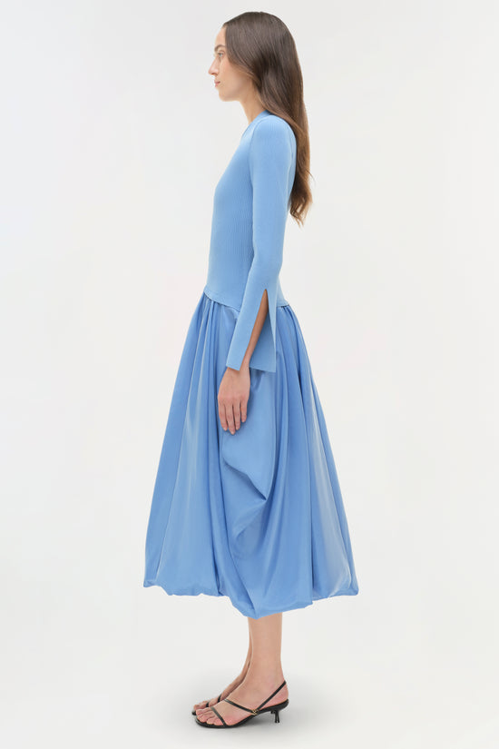 Kenlie Taffeta Knit Midi Dress