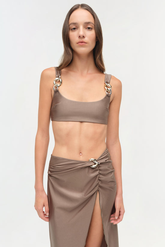 Kora Satin Wrap Midi Skirt