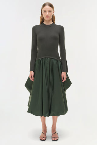 Kenlie Taffeta Knit Midi Dress