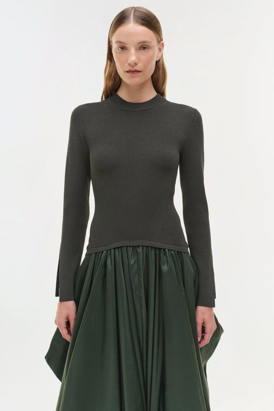 Kenlie Taffeta Knit Midi Dress