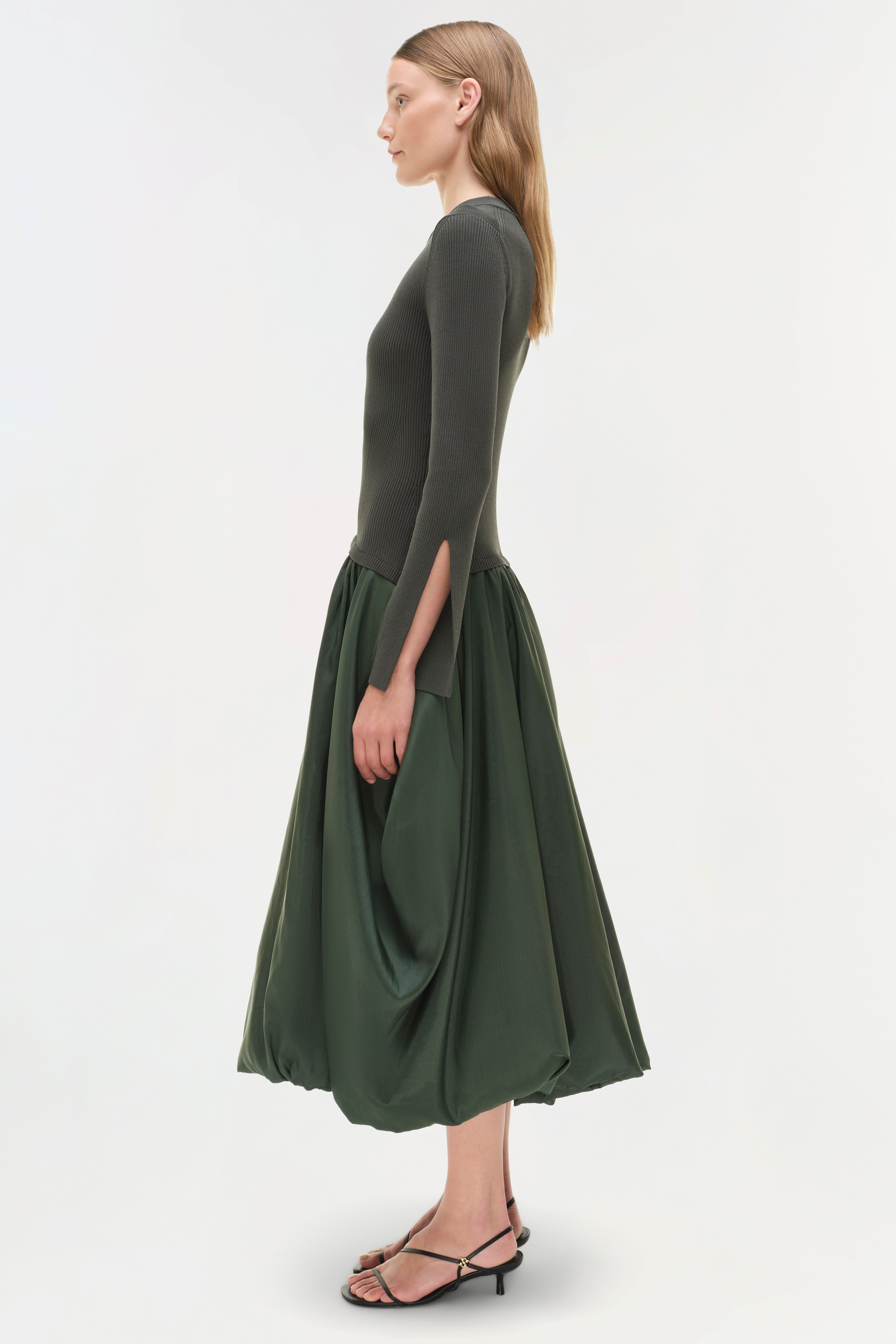 Kenlie Taffeta Knit Midi Dress Kenlie Taffeta Knit Midi Dress
