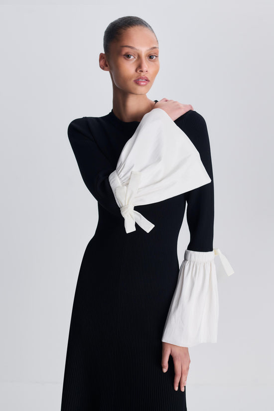 Maelle Taffeta Knit Midi Dress