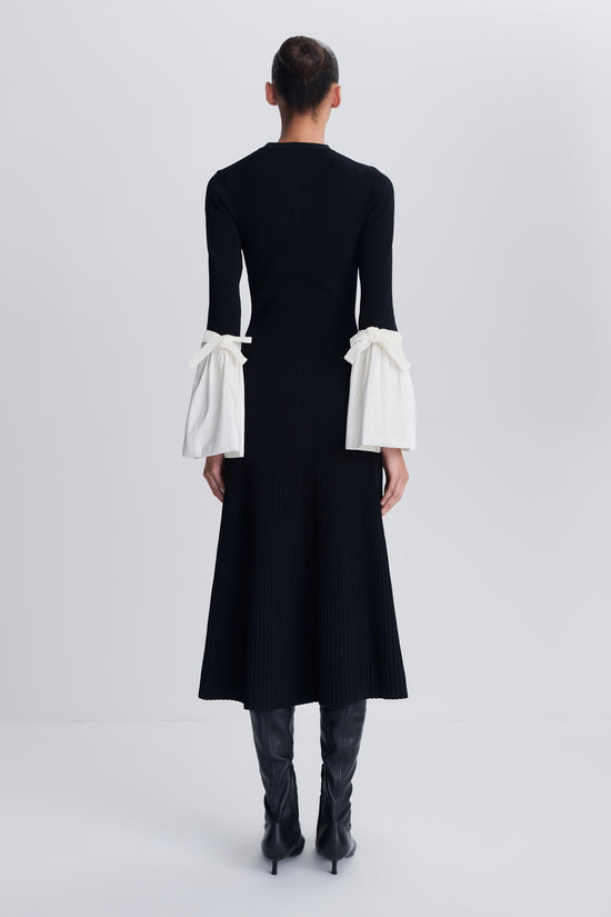 Maelle Taffeta Knit Midi Dress