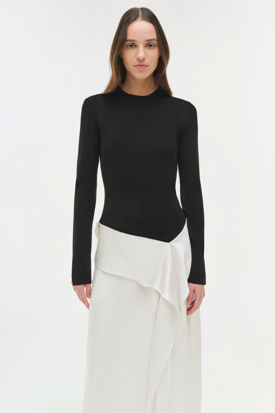 Ornella Knit Satin Midi Dress