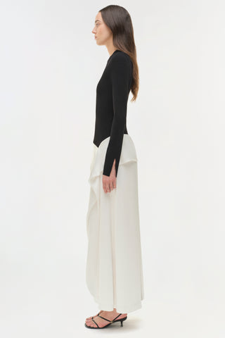 Ornella Knit Satin Midi Dress