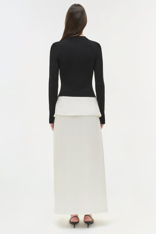 Ornella Knit Satin Midi Dress