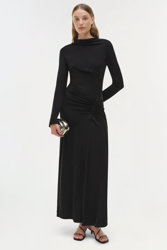 Ferrera Draped Jersey Midi Dress