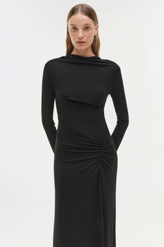 Ferrera Draped Jersey Midi Dress
