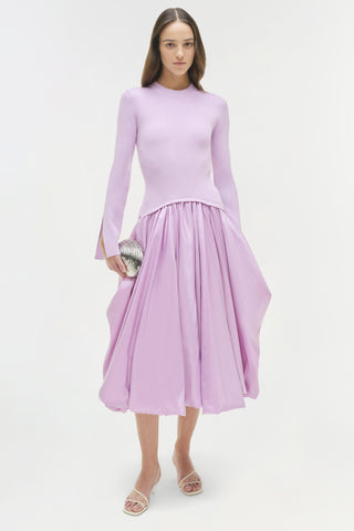 Kenlie Taffeta Knit Midi Dress