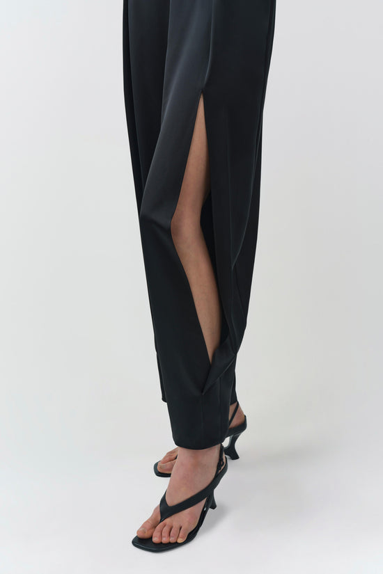 Faye Satin Side Slit Pant