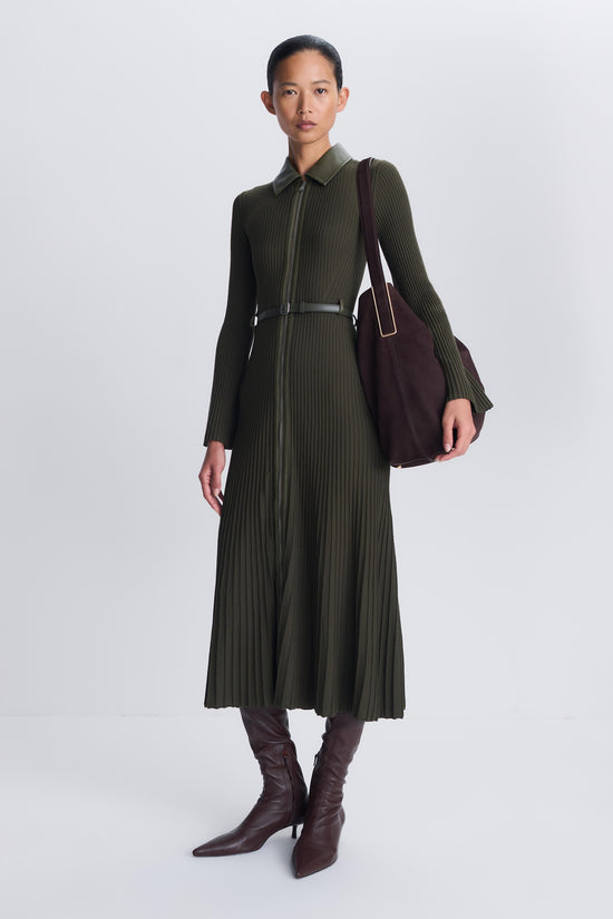 Ismelle Collared Knit Midi Dress