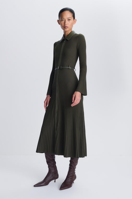 Ismelle Collared Knit Midi Dress