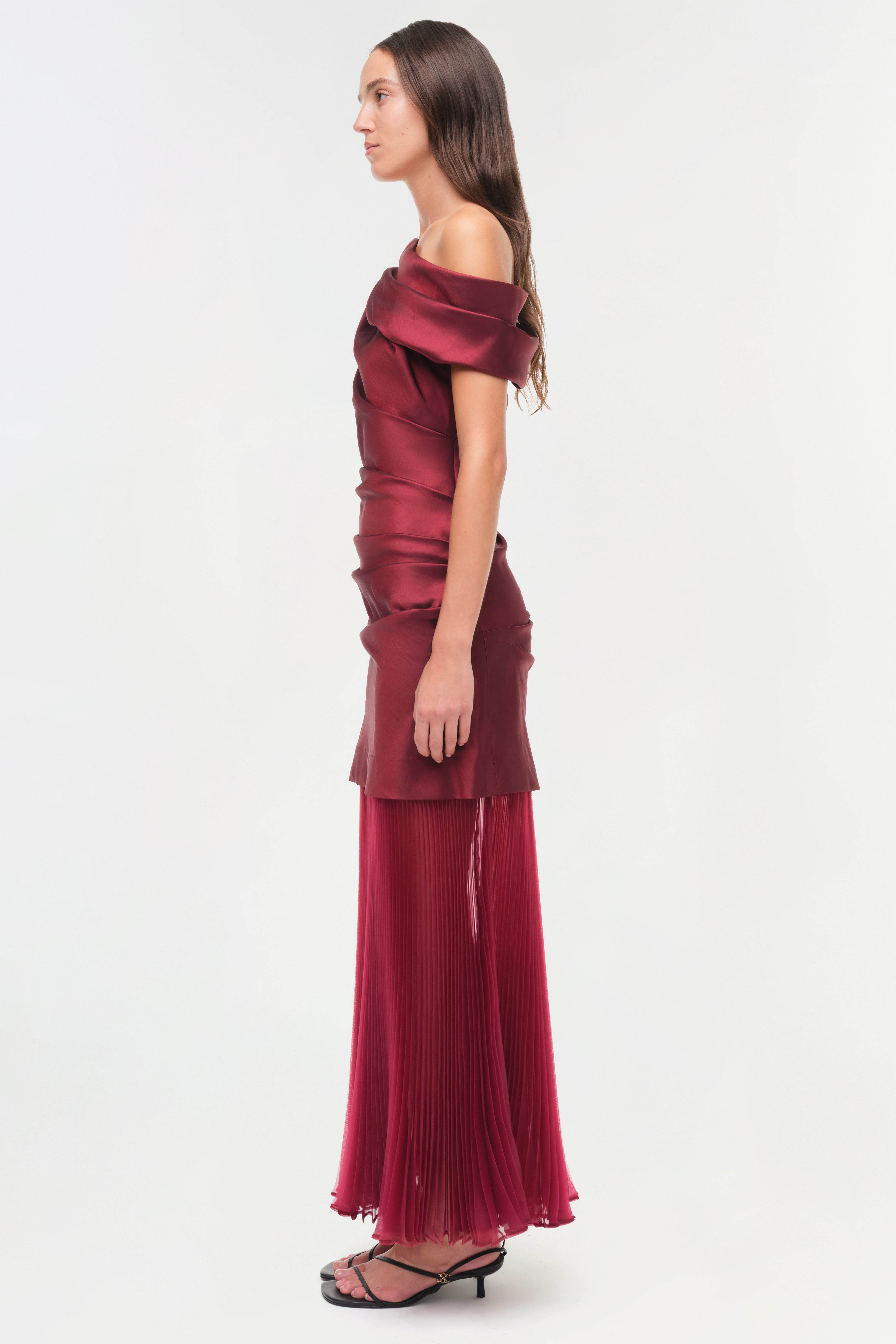 taffeta midi dress SIMKHAI Ammalie Organza-Trimmed Taffeta Midi Dress