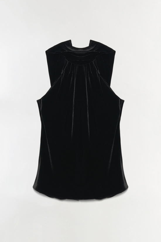 Scarlett Draped Velvet Cape Top