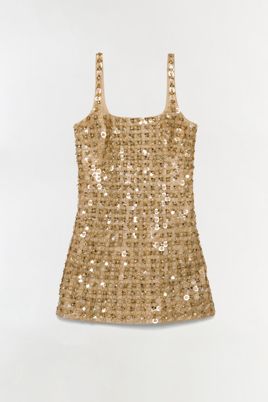 Ziva Embellished Satin Mini Dress