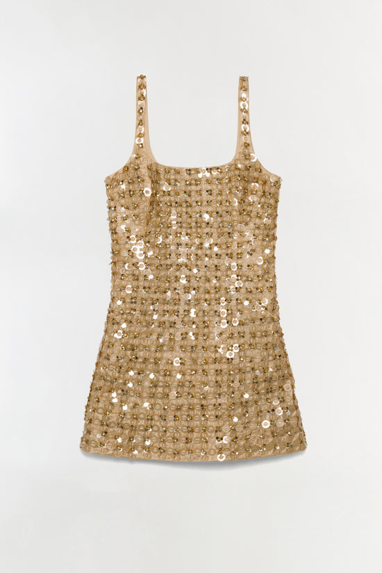 Ziva Embellished Satin Mini Dress